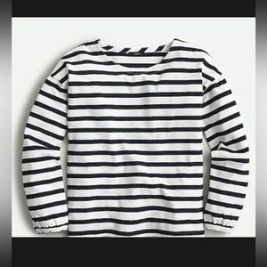 J.Crew Mariner cloth puff-sleeve top in stripe
